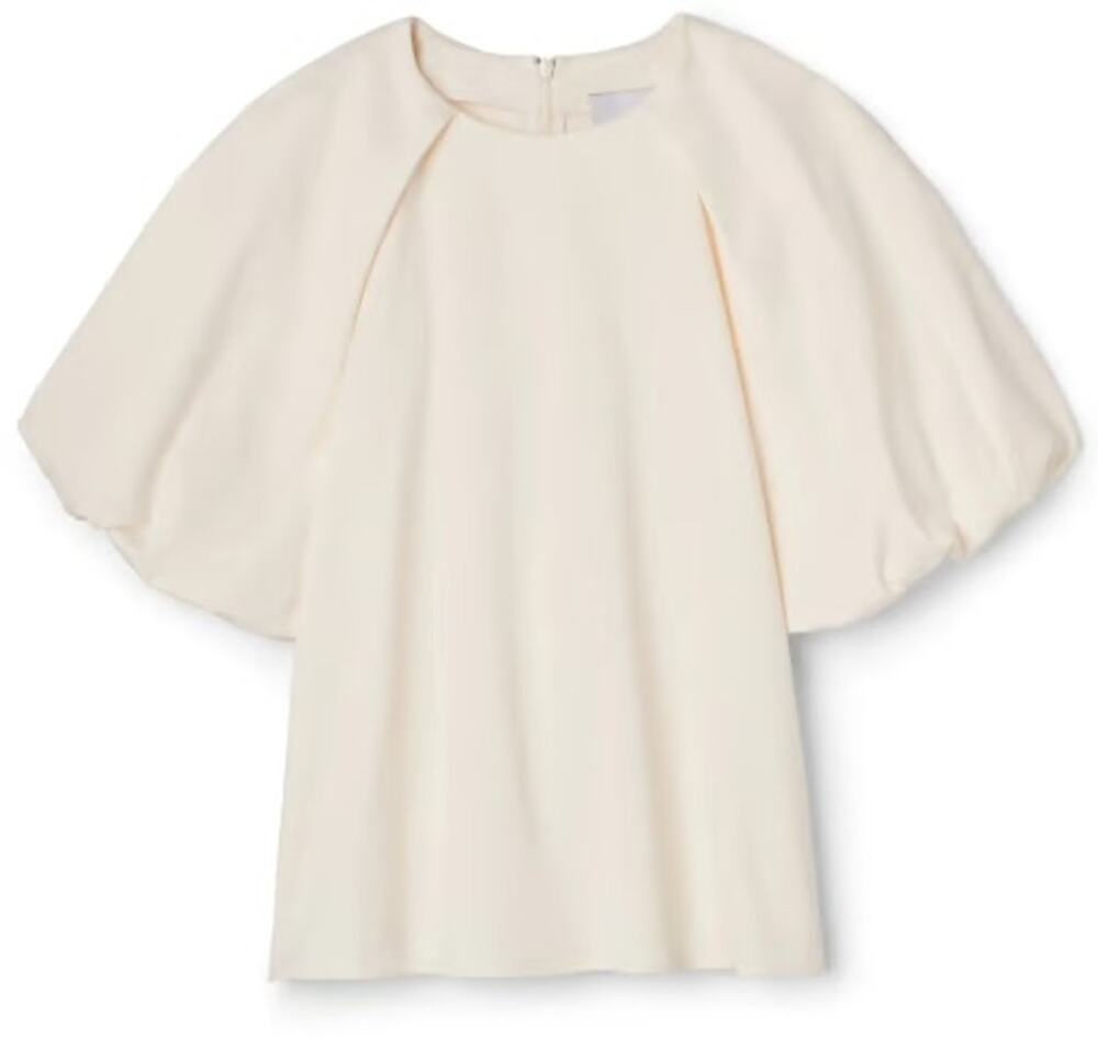G. Label Goop Ivory Balloon Sleeve Blouse Top Size 2